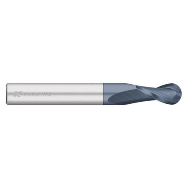 Kodiak Cutting Tools 7/8 2 Flute Carbide Endmill Single End Ball Nose Long ALTIN Coated 5437036